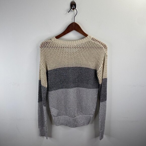 Minnie Rose Metallic Knit Colorblock Sweater Size S - Picture 5 of 9